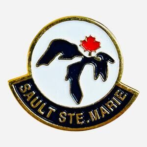 Souvenir Lapel Pin Sault Ste. Marie Canada Great Lakes